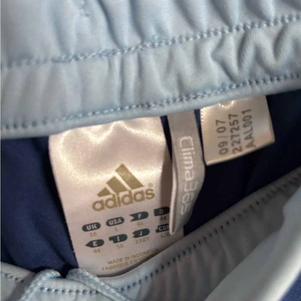Adidas blue Y2K cropped capri soft pull on workout pants size Large - Picture 5 of 6